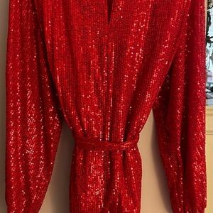Vine and Love Red Sequin Dress M Holiday Christmas Date